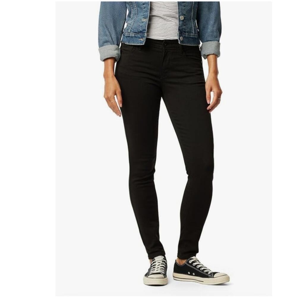 NWT Levi Strauss Women's Signature‎ Gold Mid Rise Skinny Jeans Black Size 14